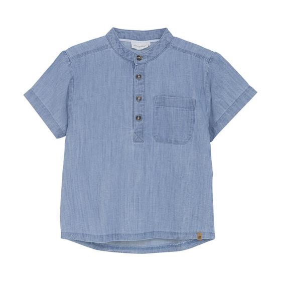Hemd Chambray, faded denim, Biobaumwolle, GOTS-zertifiziert