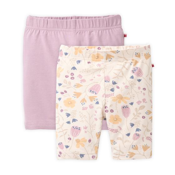 People wear Organic 2er Pack Radlerhosen Blumengarten + Uni Dunkelmalve