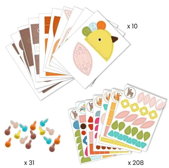 Djeco Basteln mit Papier 3 Riesige Tiere