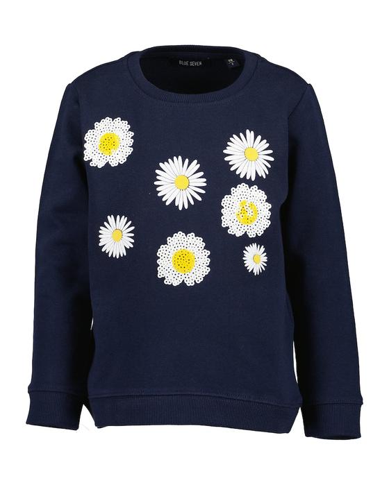 Sweatshirt "Flower", reine Baumwolle, dunkelblau