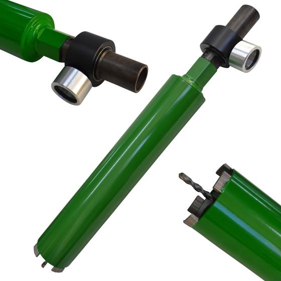 Diamant Trocken-Bohrkrone <br> Ø 42 mm - 132 mm <br> Nutzlänge 400 mm <br> inkl. Staubabsaugung M18 / 1 ¼" & Zentrierstange