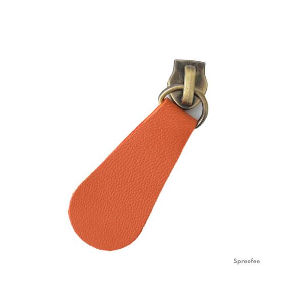 Lederzipper Lederanhänger Reißverschluss Taschen nähen terracotta