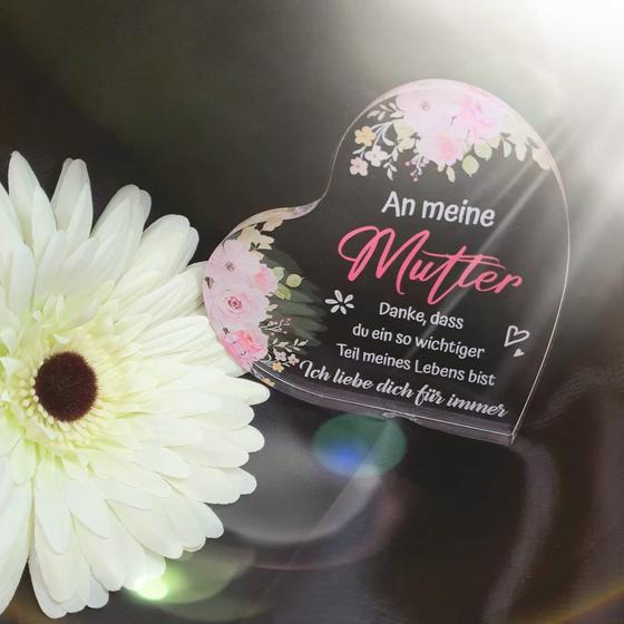 Acryltafel Herz - An meine Mutter