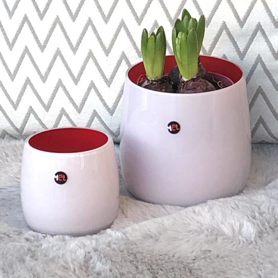 Mel Vase "Happy Spring" klein, dunkelrot