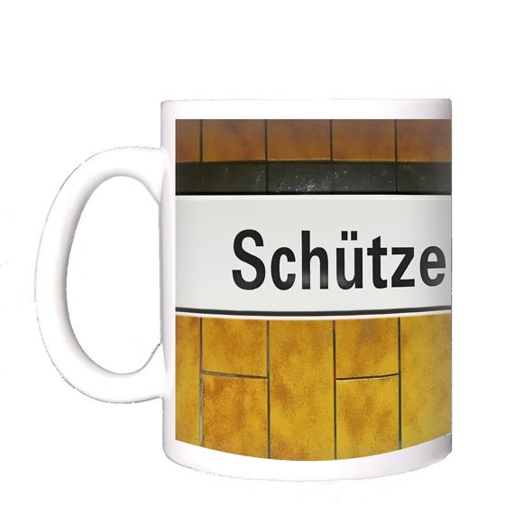 U-Bahn Kaffeebecher Kaffeetasse U-Bahnhof Schützenstraße Linie U47 U49 von tom bäcker Geschenkidee