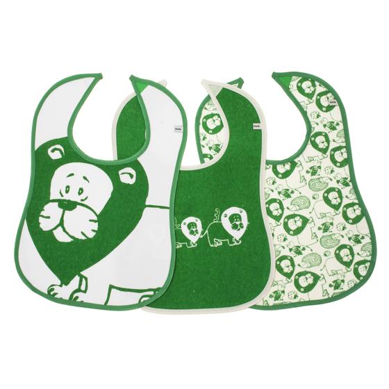 Lätzchen " Löwe", 3er-Pack, grün