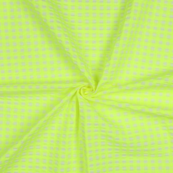 Seersucker Neon Karo gelb