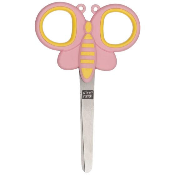 RICO DESIGN Kinderschere Schmetterling rosa-gelb