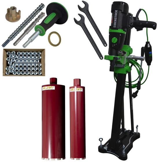 Eibenstock Kernbohreinheit <br> PLE 182 inklusive <br> 2x Diamant Bohrkronen & Befestigungsset