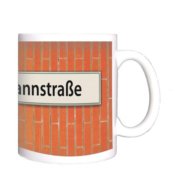 U-Bahn Kaffeebecher Kaffeepott U-Bahnhof Tasse Sengelmannstrasse Linie U1 von tom bäcker Geschenkidee Hamburg Alsterdorf