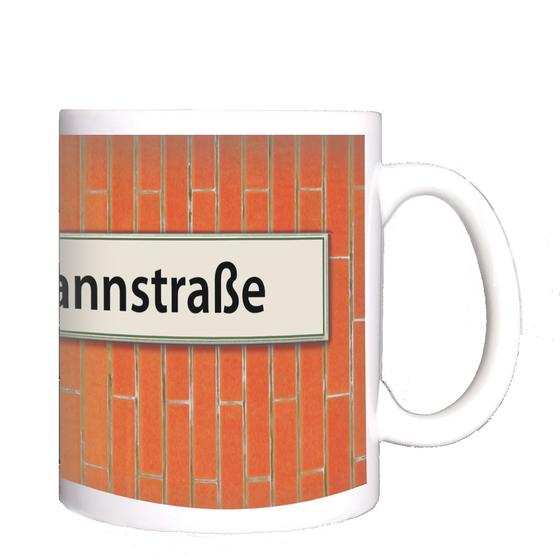 U-Bahn Kaffeebecher Kaffeepott U-Bahnhof Tasse Sengelmannstrasse Linie U1 von tom bäcker Geschenkidee Hamburg Alsterdorf
