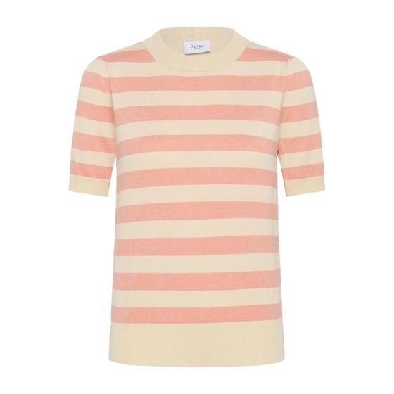 SAINT TROPEZ MilaSZ SS Striped Pullover 30513931 - beige-peach