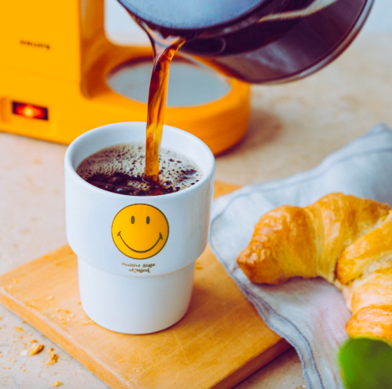 DONKEY Becher POSITIVE STATE OF MIND Smiley - weiß