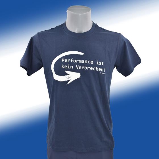 T-Shirt "Performance ist kein Verbrechen", Brustseite