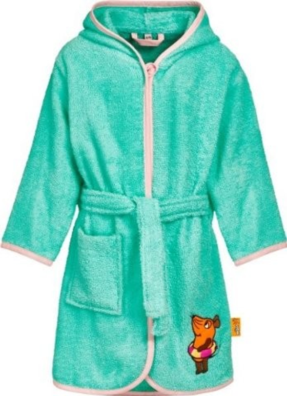 Frottee-Bademantel "Die Maus", Baumwolle, türkis