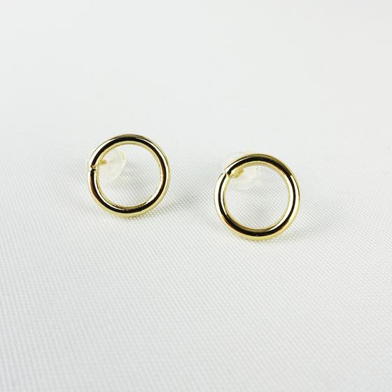 goldmarie Ohrringe 3er Set Creole + Ring Ohrstecker Stahl vergoldet