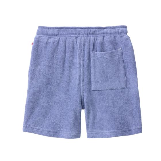 People wear Organic Frottee Bermuda Taubenblau