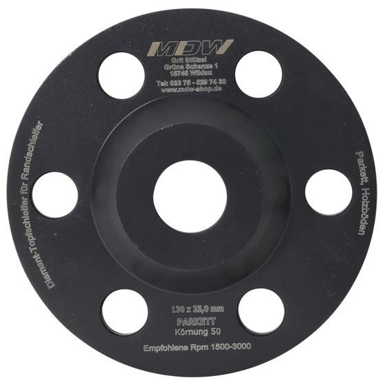 Restposten<br>Diamant Schleifteller <br> zum Schleifen von Holz <br> Ø 125 mm x Körnung #50 <br> Bohrung 22,23 mm