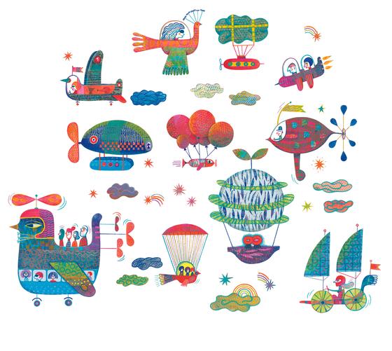 Djeco Fenstersticker wiederpositionierbar Sky Traffic