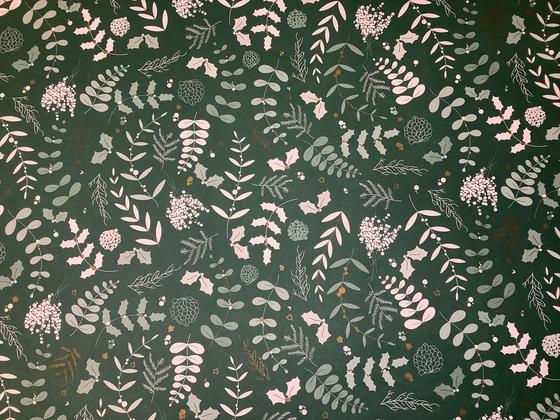 Italienisches Buntpapier - Weihnachten - Ilex allover