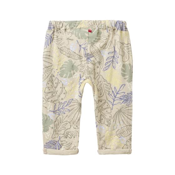People wear Organic Hose Khaki Bedruckt Tropische Blätter