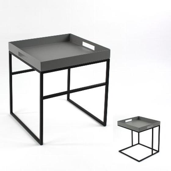 Tisch | Beistelltisch / Frühstückstablett - grau/schwarz