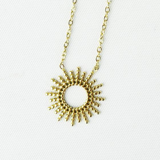 goldmarie Kette SONNE - Stahl vergoldet - 1,5cm