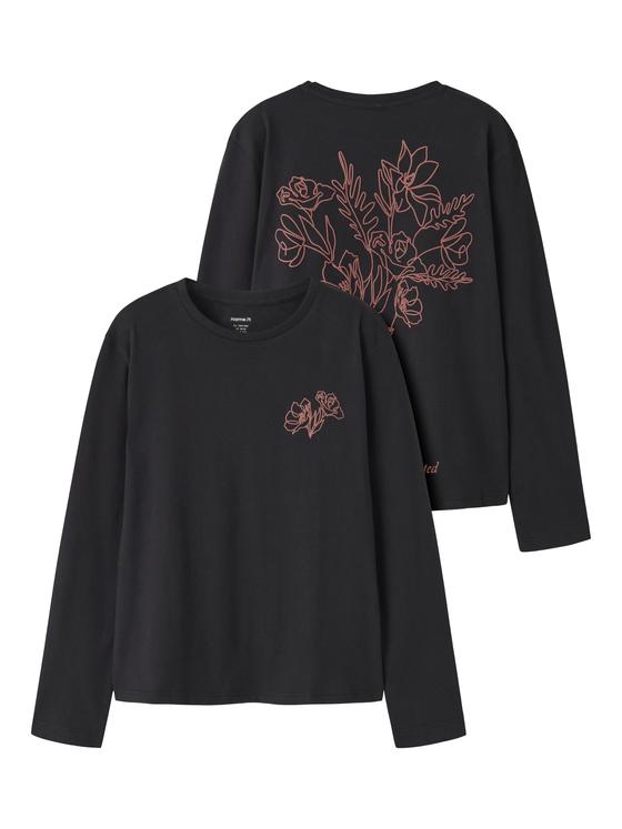 Name It Langarmshirt Flowers Black