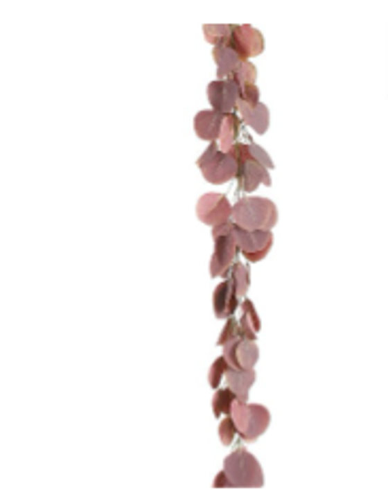 Kunstpflanze | Dekozweig / Girlande Eucalyptus - Rosa 180x15cm