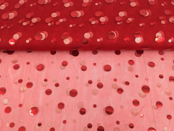 Tüll Folienpunkte rot