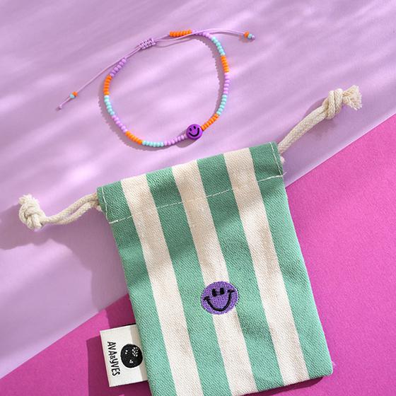 ava&yves Perlenarmband Smile Lila Orange