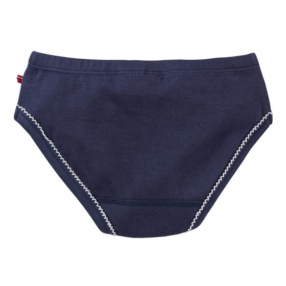 People wear Organic Slips 2er Pack Schwäne Uni Blau
