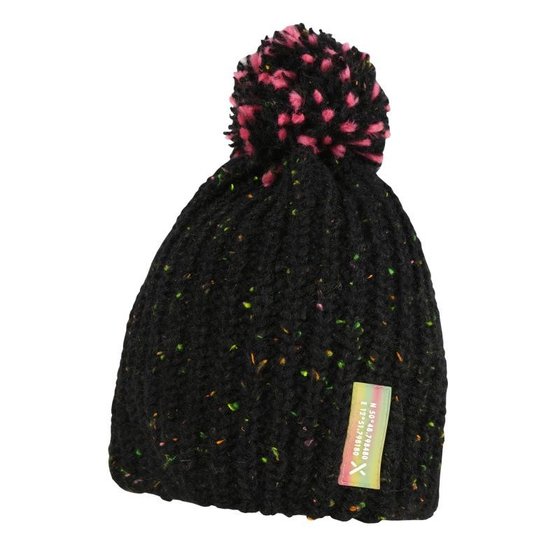 Wollmix-Mütze "Perlfang-Neon" mit Pompom, azalee