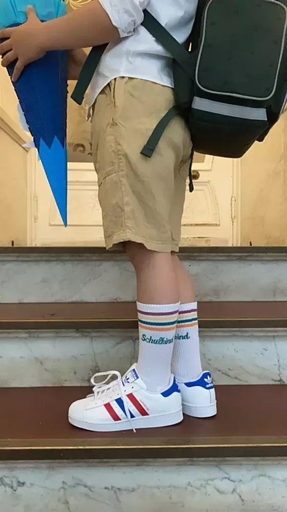 Loones Socken Schulkind Petrol