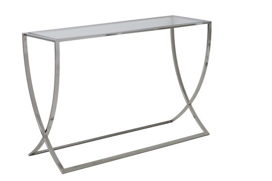 Tisch | Konsolen- / Beistelltisch MOLINA - Glas/Nickel