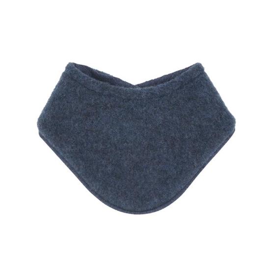 Dreieckstuch, Wollfleece, GOTS-zertifiziert, jeansmeliert