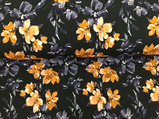 Sommersweat Blume navy