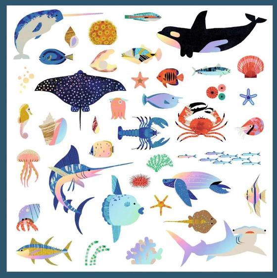 Djeco Sticker Metallic Ozean