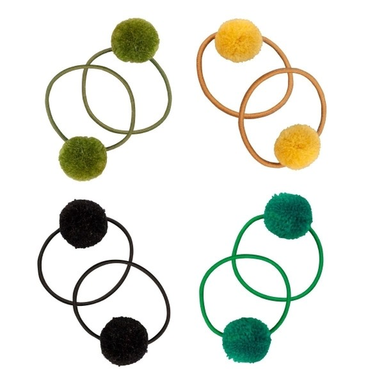Haargummis PomPom, 8er-Set