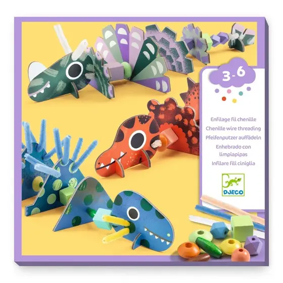 Djeco Fädelspiel Gruselige Dinos