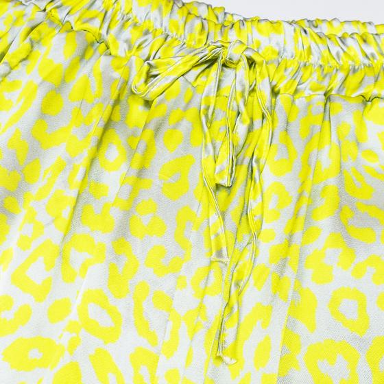 goldmarie Hose LOVE PEACE MOIN - Leo Muster - gelb