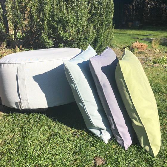 Sitzpouf aufblasbar Garten silbergrau