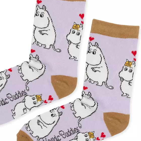 Nordic Buddies Socken MOOMIN Retro Mumin & Snorkfräulein Moomin35T - flieder-camel