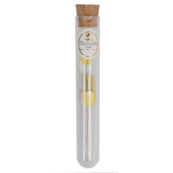 Tulip Cellulose-Head Pins Tulip - lange Stecknadeln gelb Tulpenkopf 