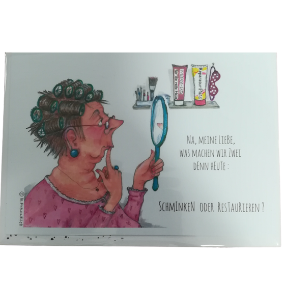 Doppelkarte mit Umschlag *Na, meine Liebe, was machen wir zwei den Heute...*
