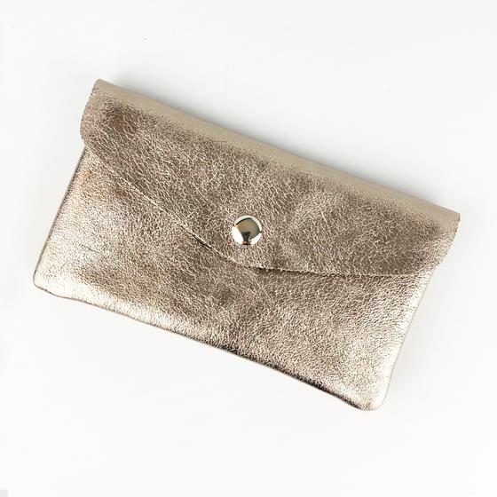 goldmarie Portemonnaie LOVE PEACE MOIN Leo Lilac Leder hell gold metallic - 15x9cm
