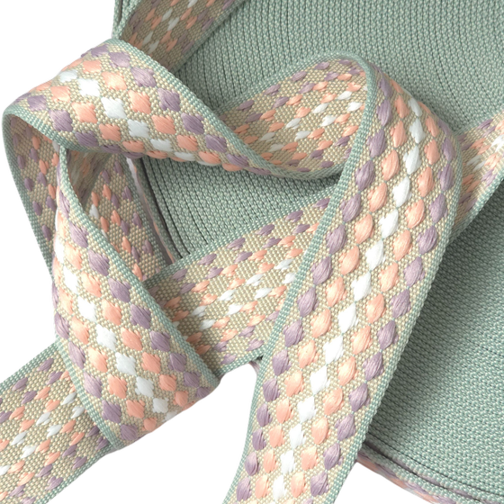 Gurtband Colourful Dots 38mm - mint lila apricot