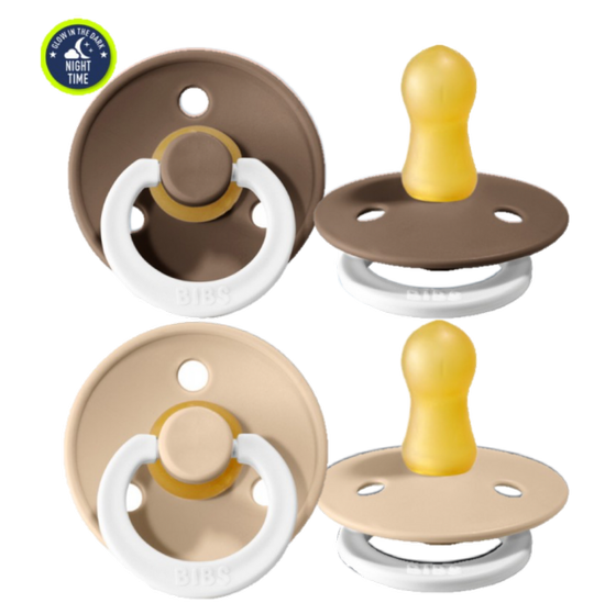 BIBS Colour 2er Pack Schnuller Night Vanilla/ Dark Oak