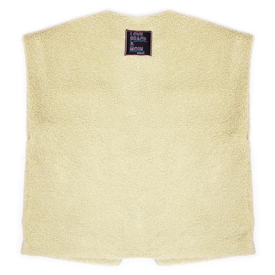 goldmarie Teddy Weste LOVE PEACE MOIN - gestreiftes Futter - creme