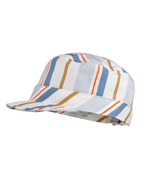 Tellercap, blau-gestreift, Biobaumwolle